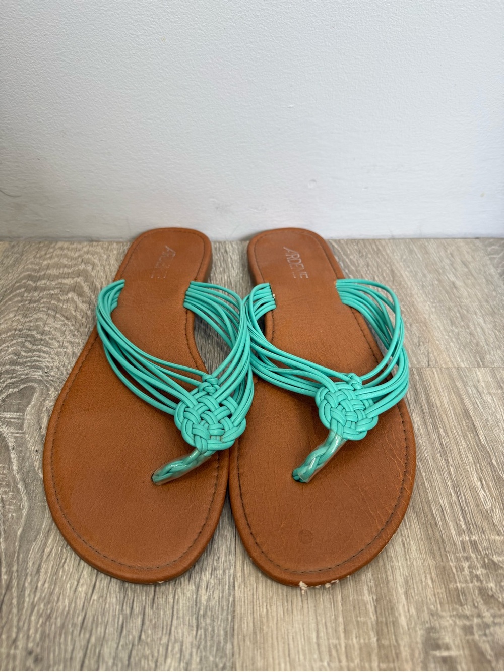 Ardene Turquoise Braided Toe-Post Sandals